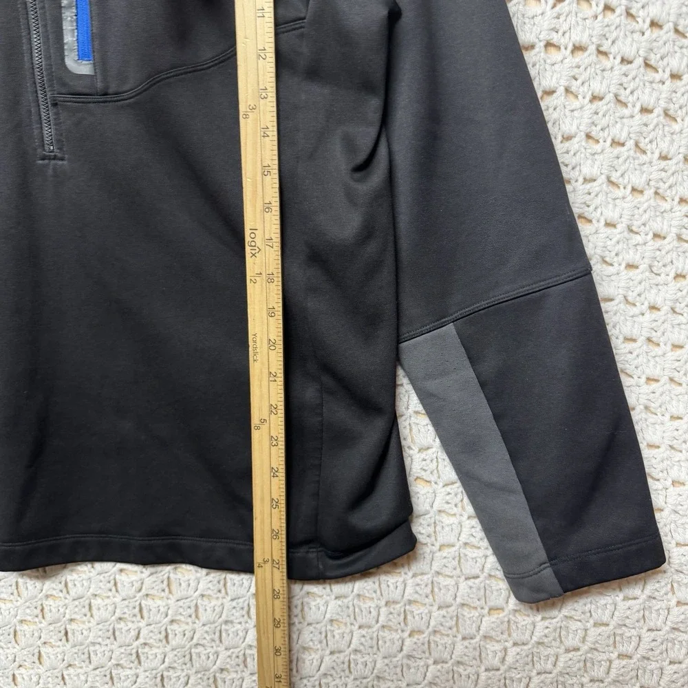The North Face 1/4 Zip  Mens Jacket Size XL Black Blue Zipper Pullover Logo